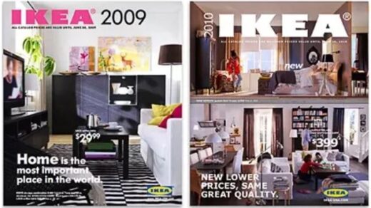 Photo of side-by-side IKEA catalogs, to compare fonts